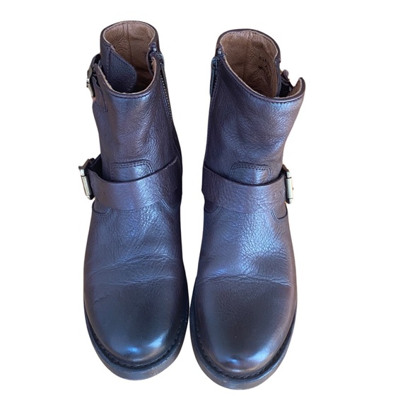 Frye Vicky 6” Buckled Biker Boot in Dark Brown - Picture 8 of 8